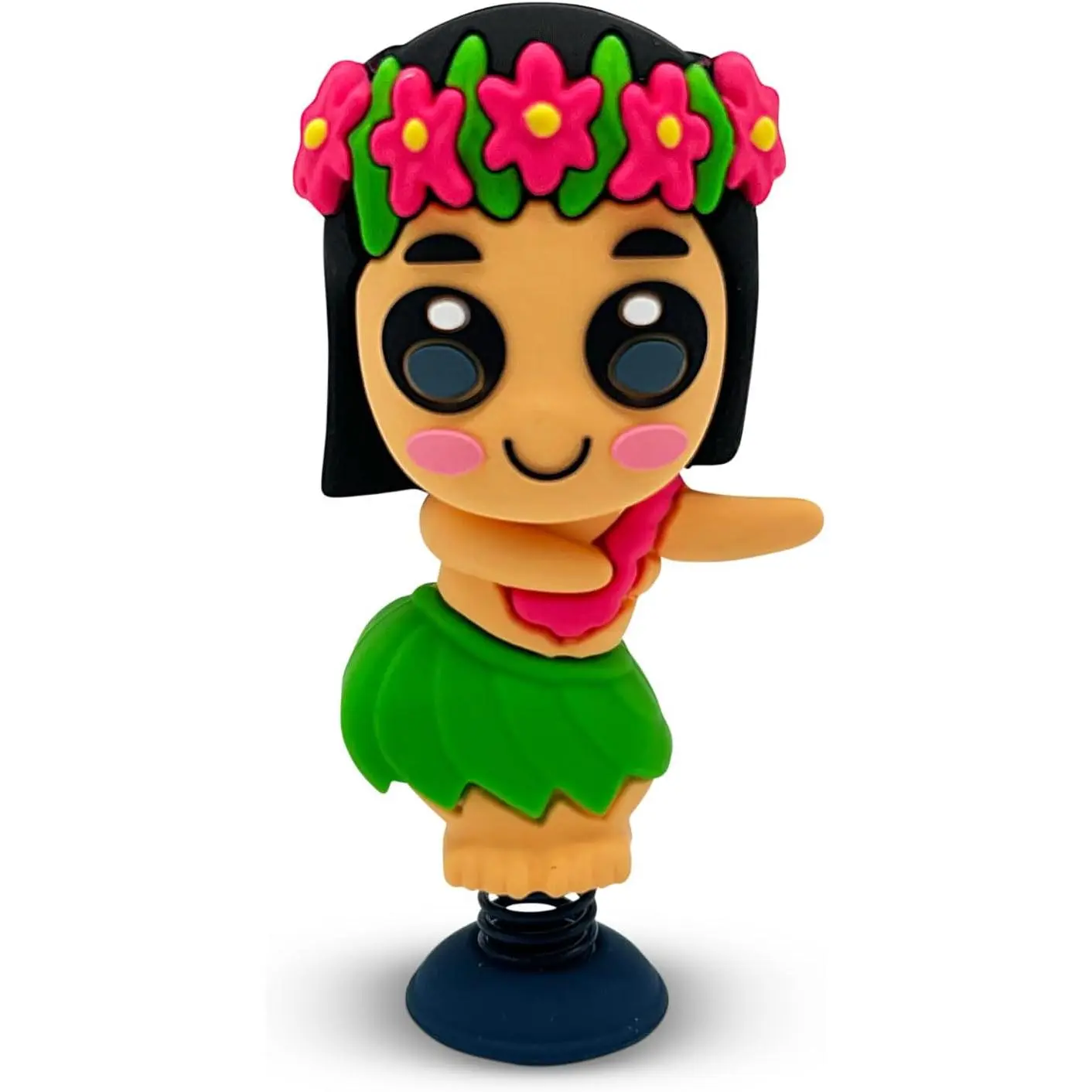Hula Dancer Dashboard Dancer – Classic Hawaiian Bobblehead with Big Eyes & Grass Skirt – Fun Car Dashboard Toy – Soft Plastic with Sticky Pad – Cute and Quirky Gift for Drivers, Beach Lovers