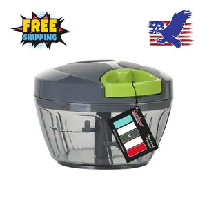 Manual Food Chopper Vegetable Cutter, Hand String Onions Chopper, 500ml Gray