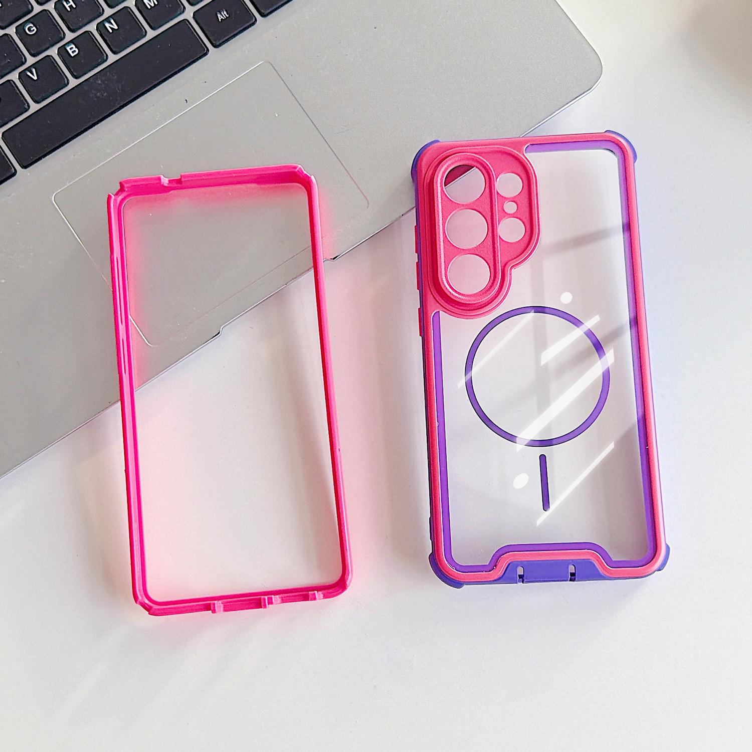 Magnetic 2-Layer Case for Samsung Galaxy S26 Ultra Plus S25 S24 S23 Ultra, Compatible with MagSafe, Military Grade Drop Heavy Duty Protection, Non-Slip Shockproof Durable Bumper Phone Case