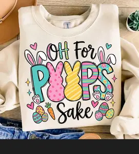 [Sale off up to 50%] Easter Sweatshirt, Oh For Peeps Sake, Easter Shirt, Bunny Png For shirt, Easter shirt, streetwear graphic tee