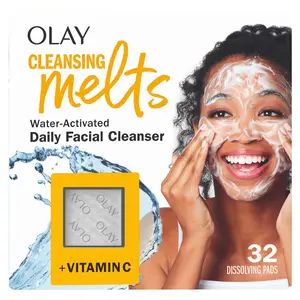 Olay Cleansing Melts + Vitamin C - Gentle Toning and Refreshing Face Wash, 32 Count