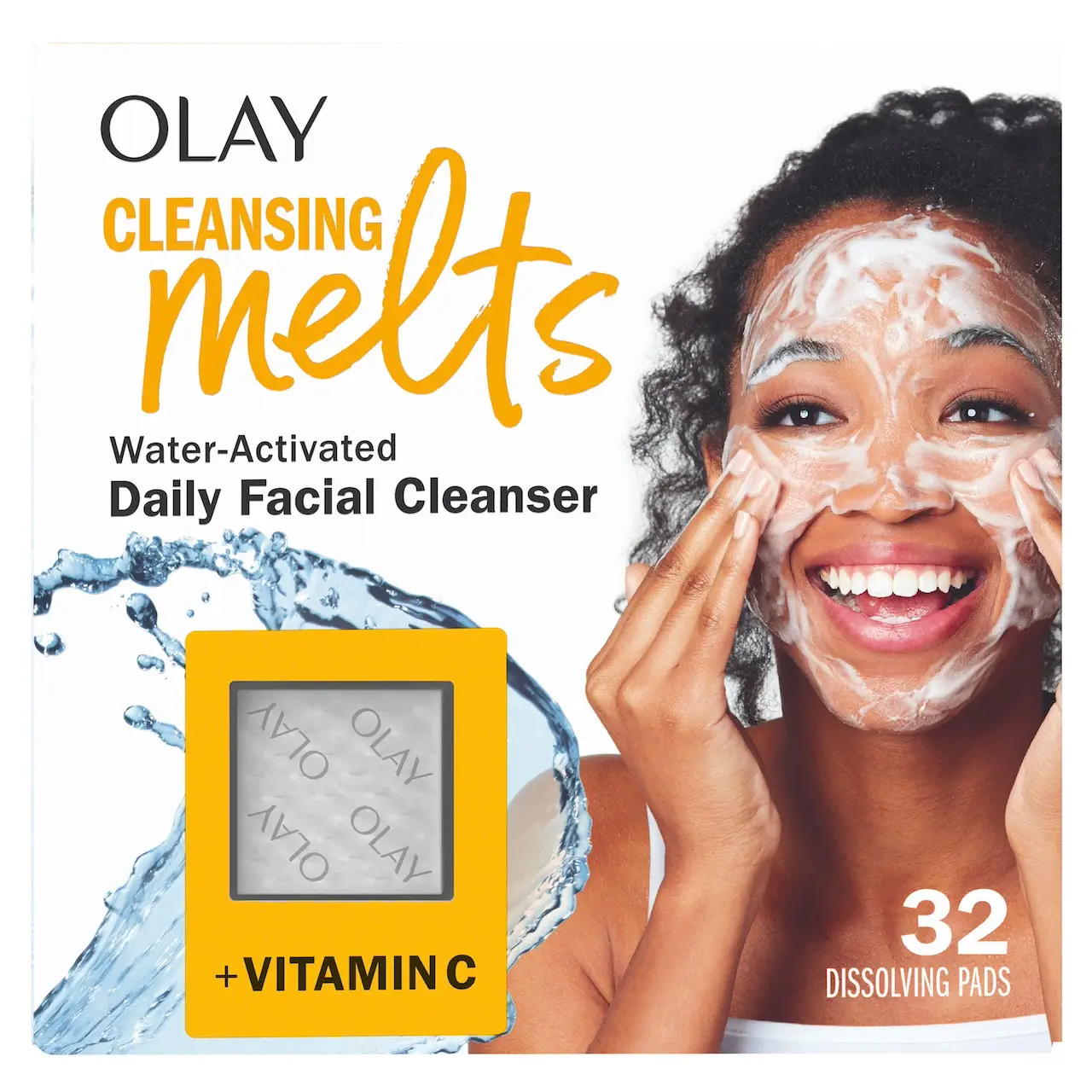 Olay Cleansing Melts + Vitamin C - Gentle Toning and Refreshing Face Wash, 32 Count