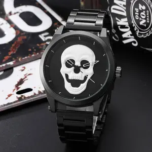Skull Watch Men Luxury Unique Punk 3D Waterproof Stainless Steel Quartz