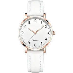 Women Round Watches Rose  case Stylish Quartz Pointer Design, Specially Designed for Ladies' Wrist Watches