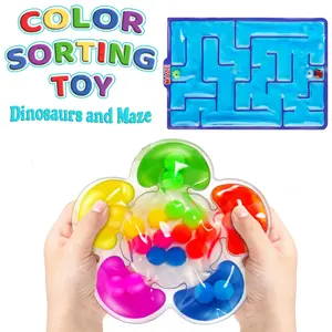 Color Sorting Toys Sensory Toys Flower & Maze, Fine Motor Skills Game, Educational Learning Toy, Travel Activity, Gift for Kids, Thanksgiving, Christmas