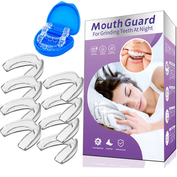 Mouth Guard for Grinding Teeth at Night, 8 Pack Moldable Mouth Guards for Sleeping, Comfortable Night Guards for Teeth Grinding, Reusable Mouthguards for Adults