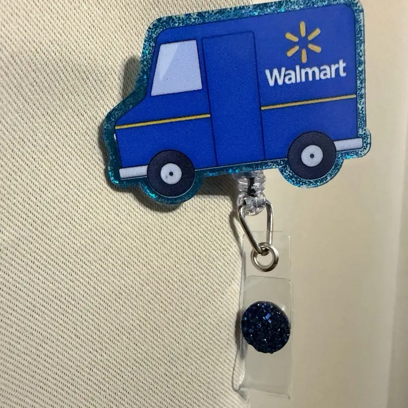 Blue Delivery Truck Retractable Badge Reel