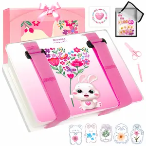Mivanka Flower Press Kit, Well Designed Acrylic Creativity Pressed Flower Art Kit with Handbag, Large Size DIY Craft with Safe Accessory Easy for Preserve Flowers, Leaves, Plants - Cute Rabbit Pattern