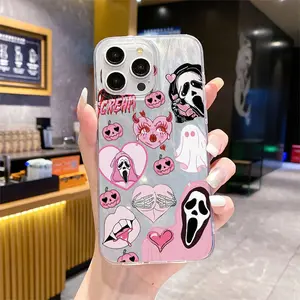 Classic Horror Movie Scream Face Funny Shockproof Tpu Phone Case for iPhone 6-16 Pro Max, Perfect Gift for Women, Girls, Boyfriend