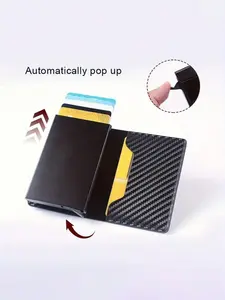 Men's Rfid-Blocking Leather Wallet, Slim Multi-Card Holder, Luxury Business Short Wallet, Compact & Portable, Fashionable Keychain Design