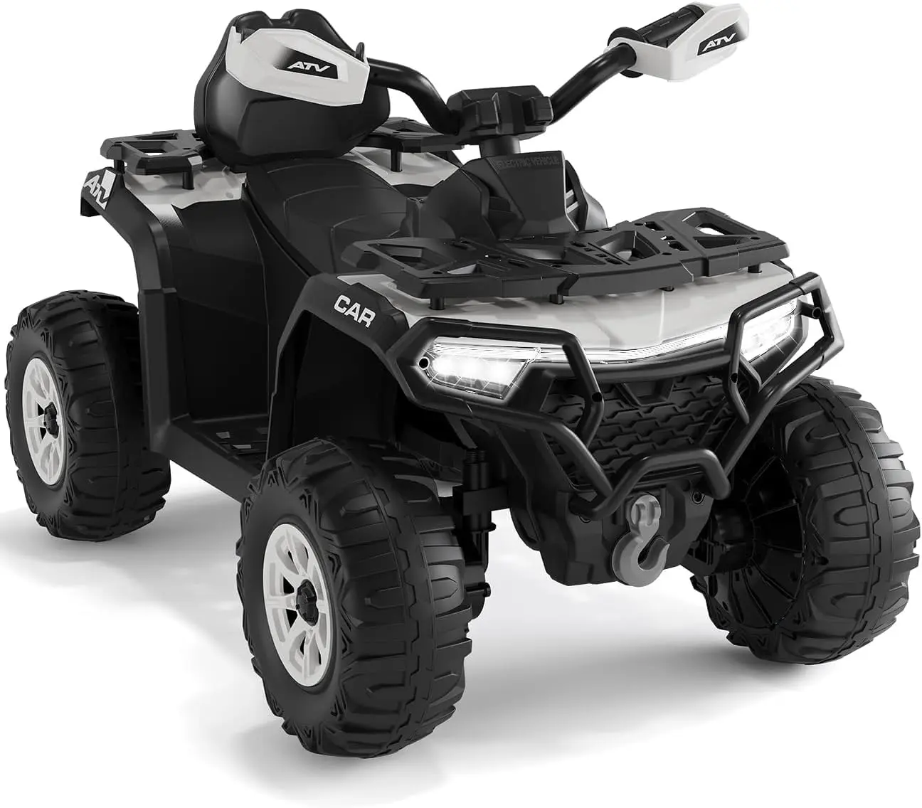 Gaomon 12V Kids Ride-On Electric ATV, Dual 35W Motors, 37 MPH Max Speed, Bluetooth Audio, LED Lights, PP Body, 4-Wheeler Outdoor Play Vehicle for Ages 3-8 Boys & Girls, Four Wheel Design, Ride On Car