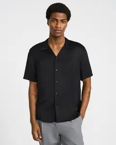 Express Solid Short Sleeve Resort Shirt