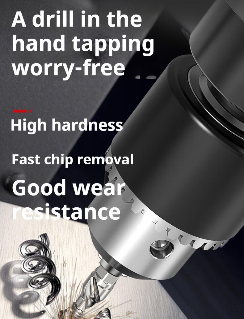 6 Packs Combination Drill & Taps Bit Set, High Speed Steel Tap Drill Bit, Hex Shank M3 to M10 Sizes for Wood, Plastic & Metal, Quick Change