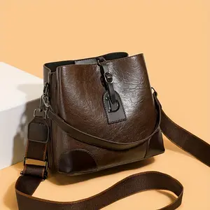 Vintage Shoulder Bag for Women, Casual Crossbody Purse, Large Capacity PU Leather Handbag, Commuter Bag with Inner Compartment, for Work, Travel, Outing