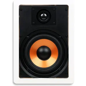 M-6S 2-Way In-Wall Speaker, 7.3"(W) by 10.7"(H) Cutout, Home Theater, Whole House Audio, Indoor or Covered Outdoor, 6.5" Woofer, 1" Tweeter, White, Paintable, Each