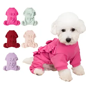 Autumn Winter Pet Onesie for Dogs, Puppy & Cats, Soft Fabric Graphic Pattern, Warm Four-Legged for Small Pets, Casual Home Wear Clothing, Clothes