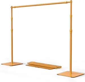 Backdrop Stand, 8x10 ft Adjustable Photo Backdrop Stand Kit, Heavy Duty Backdrop Stand with Steel Base for Photography, Photo Video Studio, Birthday Parties, Wedding