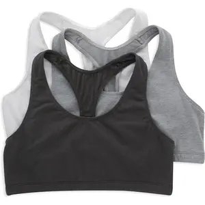 Women's Racerback Cotton T-Back Bralette (3 Pack)