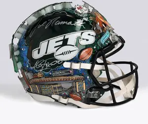 Joe Namath New York Jets Autographed Speed Authentic Helmet - Art by Charles Fazzino - WN55916235 - Fanatics Authentic Certified