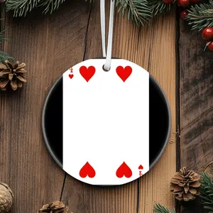 Christmas Ornaments Pop Up Card Tutorial Four Red Hearts X-Mas Tree New Year Birthday Holiday Circle Decor Family Gift For Friends