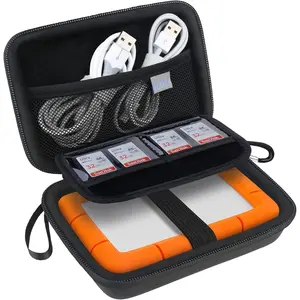 Hard Drive Carrying Case for LaCie Rugged Mini/Rugged Thunderbolt USB 3.0 2.0 USB-C External Hard Drive Portable HDD 1TB 2TB 4TB 5TB EVA Shockproof Protective Storage Holder Travel Bag, Black