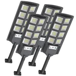 4Pack Solar Lights Outdoor, 6000K LED Solar Lights Outdoor Waterproof, Solar Flood Lights Outdoor with Motion Sensor and Remote Control, Solar Street Light Dusk to Dawn