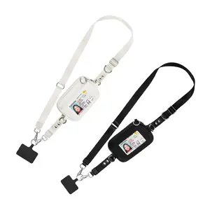 Clip and Go Strap for Phone with Wallet Crossbody Lanyard Adjustable Detachable Wrist Strap ID Window Zipper Pocket Hands-Free Phone Strap, Valentine's Day Gifts,New Year Gifts