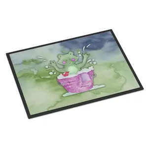 Carolines Treasures  18 x 27 in. Frog Bathing Watercolor Indoor or Outdoor Mat, Felt