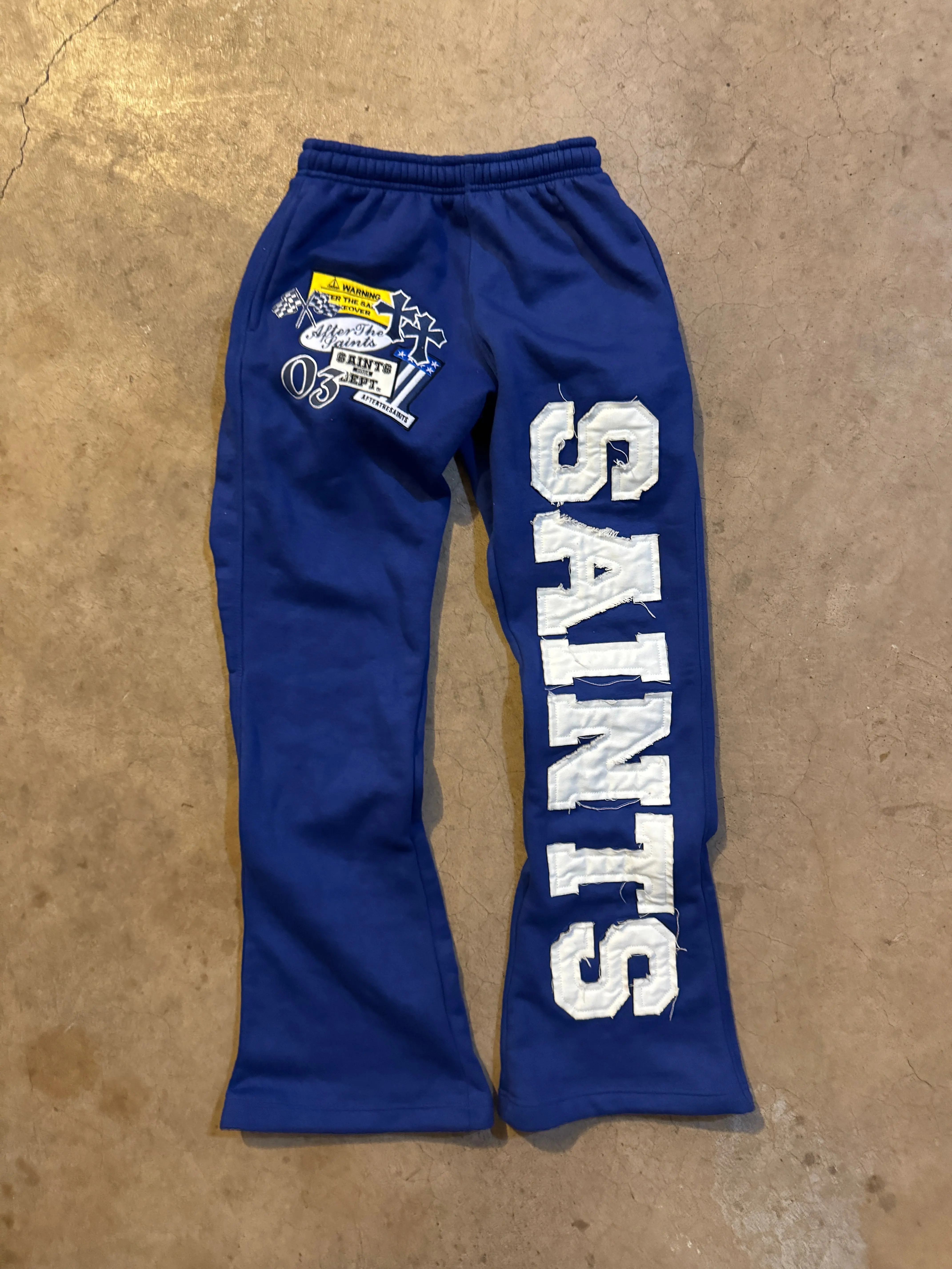 PATCHWORK BLUE SWEATS