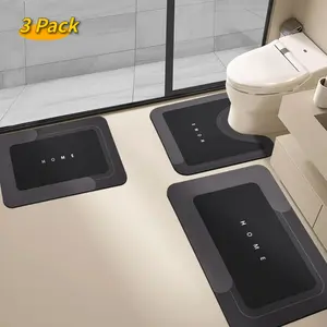 3-Piece Magic Rug Absorbent Bath Mat Set, Quick-Drying Bathroom Floor Mats with Non-Slip Rubber Backing, Multi-Purpose Waterproof Mats for Shower Areas, Kitchen Counters, and Sink Areas (16.9'‘x23.6’'+19.7'‘x23.6’'+19.7'‘x31.9’', Assorted Colors)