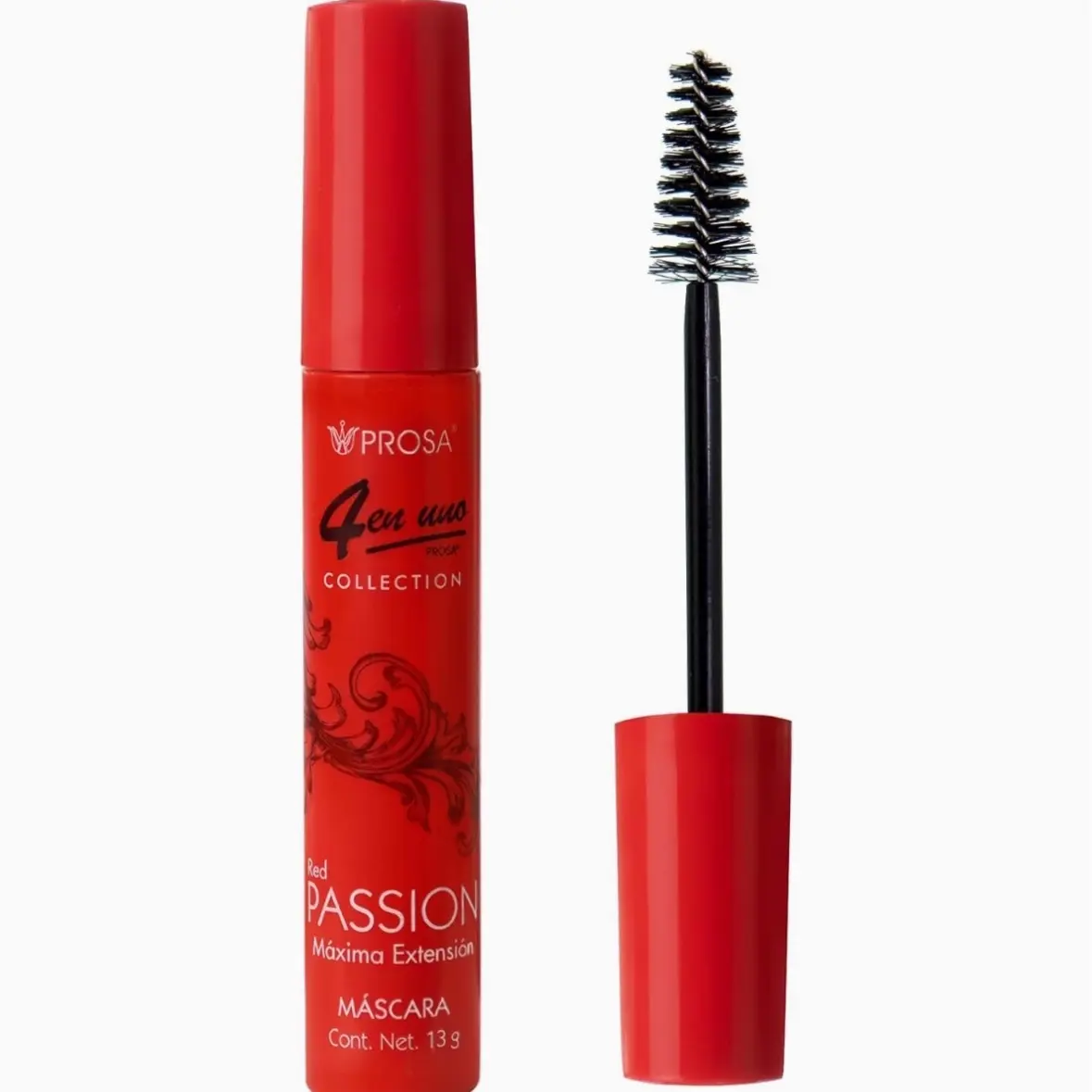 Prosa | Mascara Passion Max extension. Roja mexican Makeup Waterproof (RED)