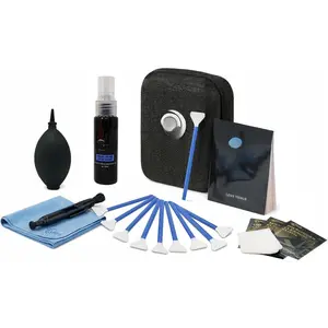 Professional Camera Cleaning Kit with Hard Travel Case - DSLR & Mirrorless Maintenance Bundle: 2-in-1 Lens & Sensor Cleaner, Air Blower, Pen, Microfiber Screen Cloths & 10 Full-Frame 24mm Swabs