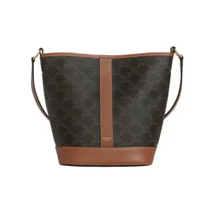Pre-owned Celine Cordage Canvas Shoulder Bags Triomphe Bucket Bag Small JM AM8193