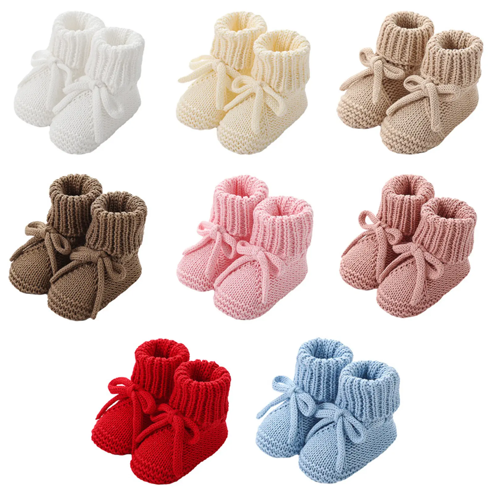 Baby Boys Girls Knitted Shoes Soft Sole First Walking Socks Comfortable Indoor Booties 0-12 Months
