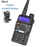 1pcs BAOFENG UV-5R Ham Radio Long Range UV5R Two Way Radio Dual Band Walkie Talkie Handheld Rechargeable 1800mAh Li-ion Battery and Earpiece for Hunting Survival Gear Walkie Talkies(Black)