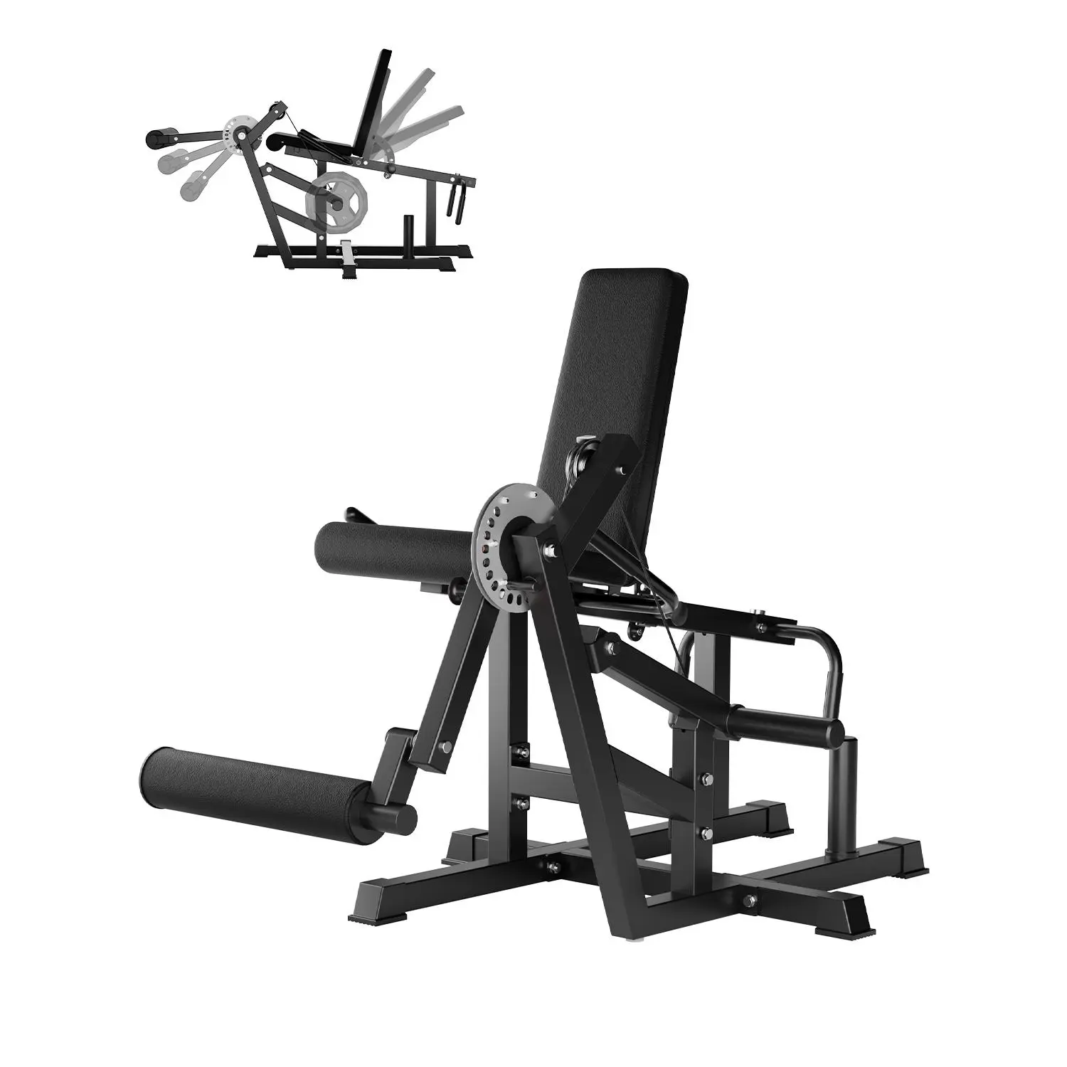Leg Extension and Curl Machine, 630 LB Adjustable Seated and Lying Leg Curl Machine for Home Gym, Leg Workout Equipment Fits 1" & 2" Plates, Cable Compatible, Support Beginners to Advanced
