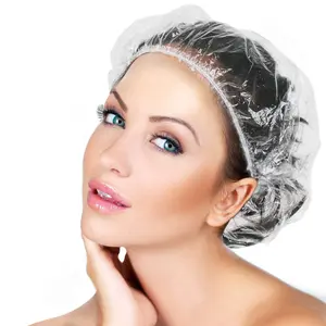 100 Pcs Disposable Shower Caps, Thickened Elastic Waterproof Plastic Caps for Bath, Spa & Hair Care, Universal for Home, Hotel, Salon & Travel Use, One Size Fits All