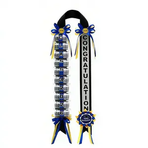 Graduation Money Lei Class of 2026 Double Braided Lei Gift Graduation Cash Gifts Pull Ideas for High School College Party Supplies(Blue) sash