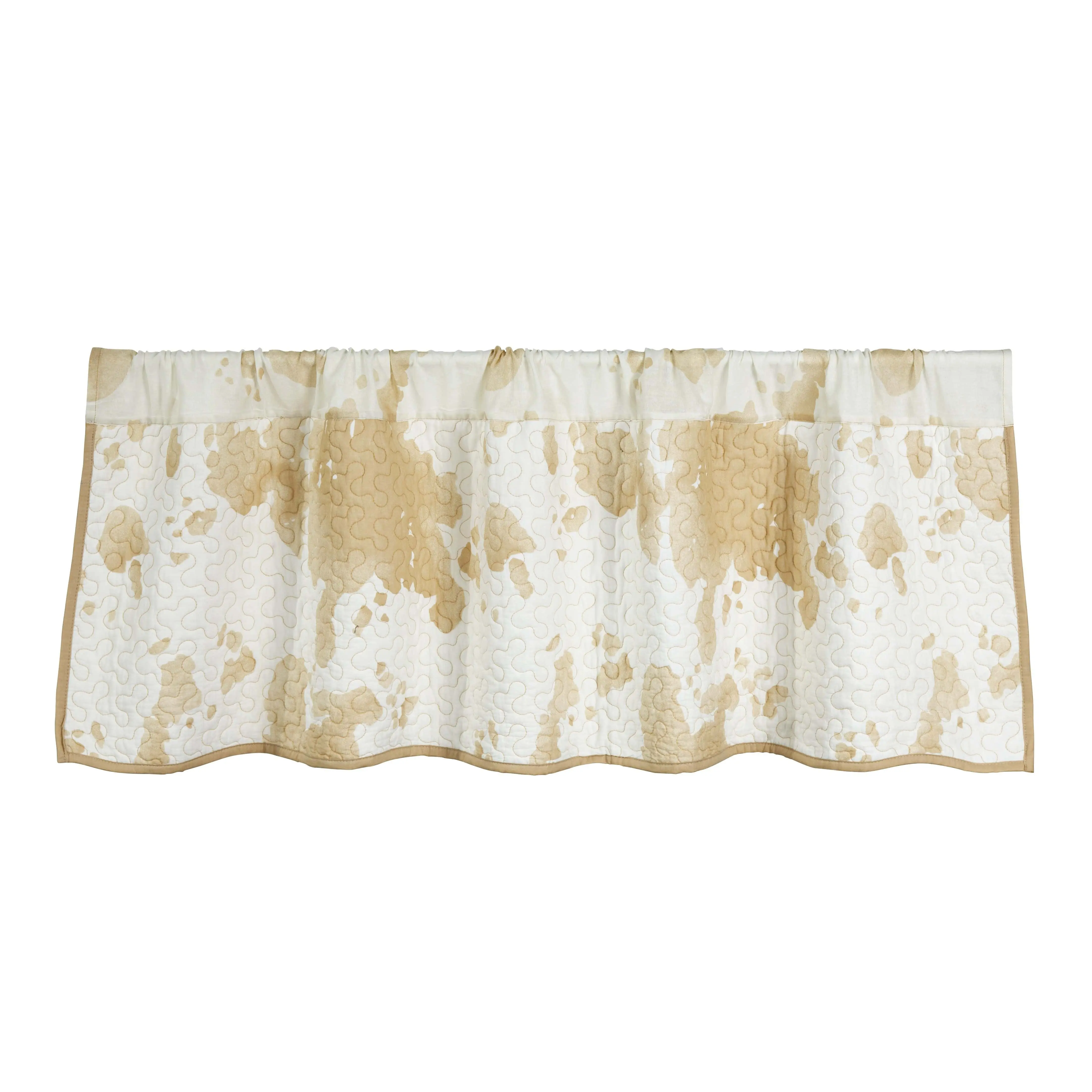 Elsa Cowhide Reversible Quilted Valance, Light Tan