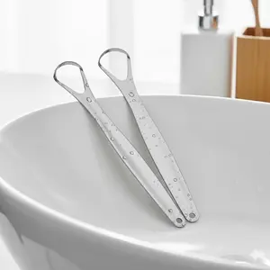Double Action Tongue Scraper & Cleaner: Stainless Steel Fresh Breath Tool for Adults. Efficiently Remove Bad Breath & Plaque, Long-Lasting Oral Hygiene. Portable, Lightweight & Ergonomic Design for Comfortable Grip, Tongue Scraping Tool