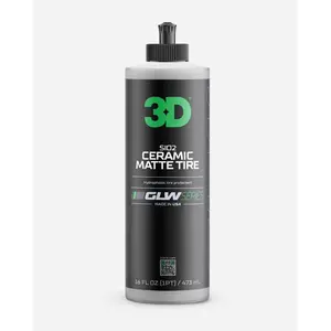 3D GLW Series SiO2 Ceramic Matte Tire Shine | Deep Matte Finish Tire Protectant | Hydrophobic & UV Resistant | Anti-Fade, No Sling | Pro Car Detailing