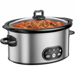 Sweetcrispy S - Slow Cooker with 3 Cooking Settings, Dishwasher-Safe Stoneware Crock & Glass Lid