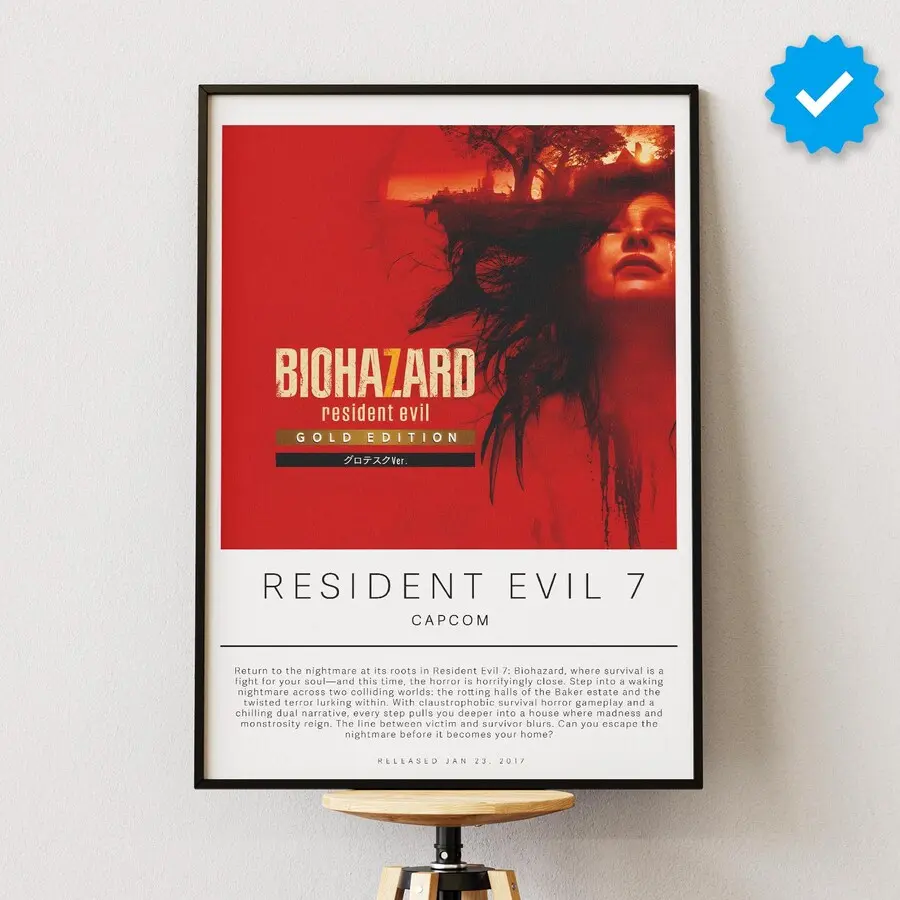 Resident Evil 7 Poster | Gaming Poster | Video Game Prints | Wall Decor Posters | Gaming Gift | Video Game Poster | Gaming Decor