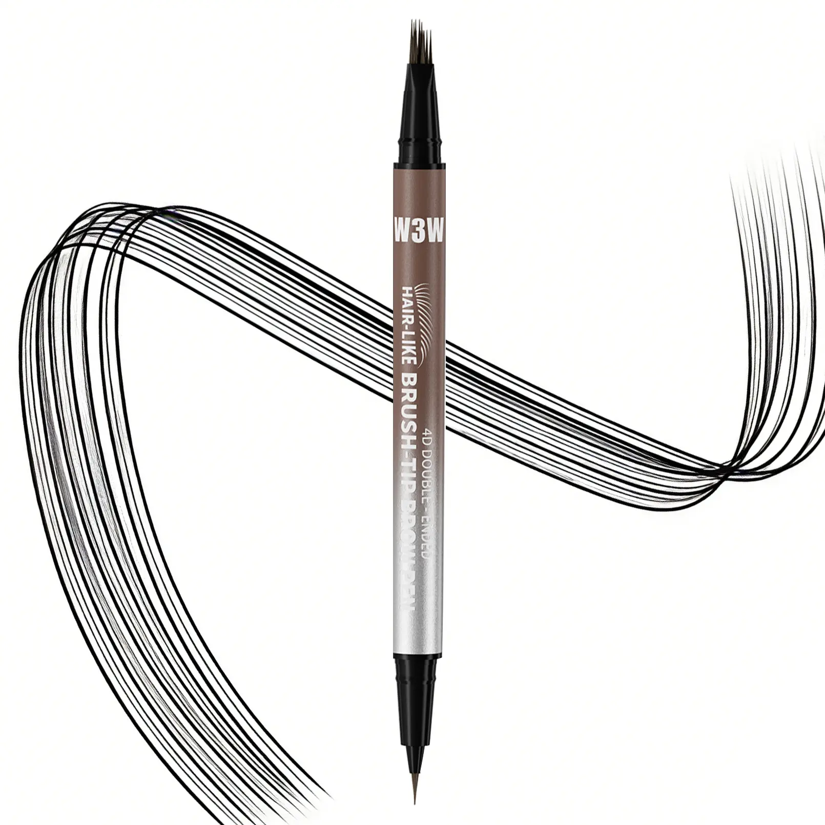2-in-1 Dual-Ended Cosmetic Eyeliner & Eyebrow Pencil, Waterproof Liquid Brow Pen with Micro-Carving Tech, Smooth Fade-Resistant, 1-Stroke Define & Fill, Quick Daily Makeup Must-Have for All Skin Types
