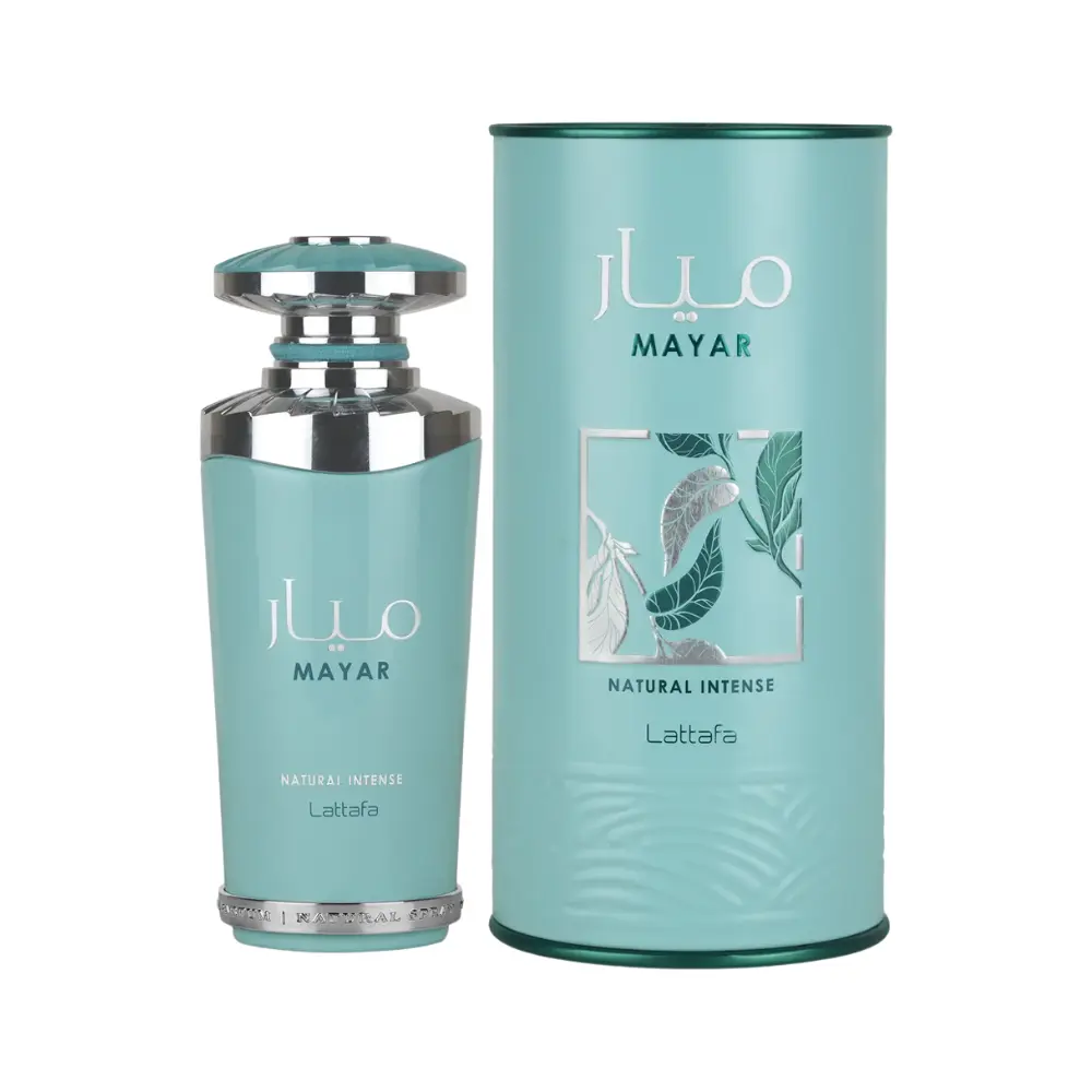 Lattafa Mayar Natural Intense Eau de Parfum (3.4 oz) - Women's Tropical Fresh Aquatic Fruity Floral Perfume with Coconut Water, Fig & Melon Burst, Vanilla Scents, Fresh Water Florals, Sandalwood Warmth