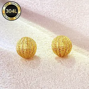 Ambesi Geometric Half Circle Earrings for Women, 18K Gold Plated Stainless Steel Studs, Modern Dainty Jewelry for Girls and Ladies，Dainty Jewelry for Girls & Teens