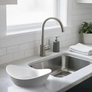 Concrete Fruit Bowl for Kitchen Counter – Large Decorative Bowls for Kitchen Decor, Dining Table, and Home Decor, Modern Centerpiece for Keys, Fruit, Candy, or Table Decor (Beige, 10.6")