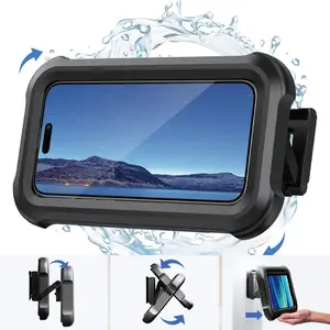 HD Waterproof Shower Phone Holder, 480° Anti Fog Touch Sensitive Shower Phone Case for Mirror Wall and Bathtub Wall Mounting Between Bathrooms, Compatible with iPhone 15 14 13 12 11Pro Max XR XS