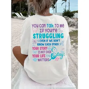 Essential Comfort Colors Crew Neck T-Shirt For Women, Featuring A Print For Suicide Prevention Awareness, Perfect For Casual Vacations And Everyday Wear