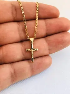 Cross Pendant Necklace Charm Chain Jewelry Religious Elegance For Newborn Toddler and Youth
